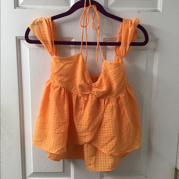 Urban Outfitters | Tops | Urban Outfitters Orange Crop Top Nwt Sz S Cute | Poshmark